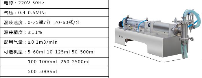 小型液體定量灌裝機技術(shù)參數：
